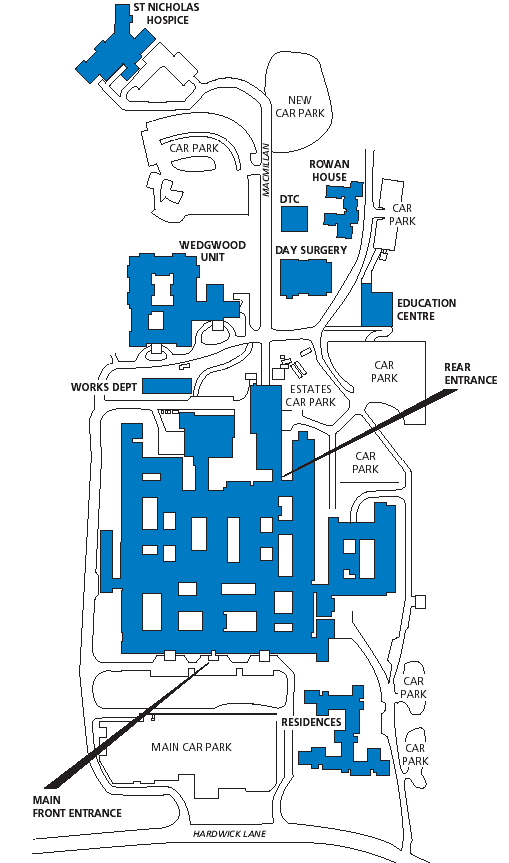 West Suffolk Hospital Site Map